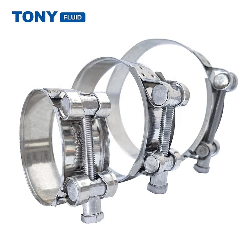Multi Specification Stainless Steel Heavy Duty Hose Clamp SS Adjustable T Bolt Clamp For Automotive Food