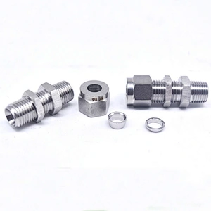 3/4 in Tube x 1/2 in NPT Male Thread Connector Stainless Steel Union Bulkhead Male NPT Tube Fitting