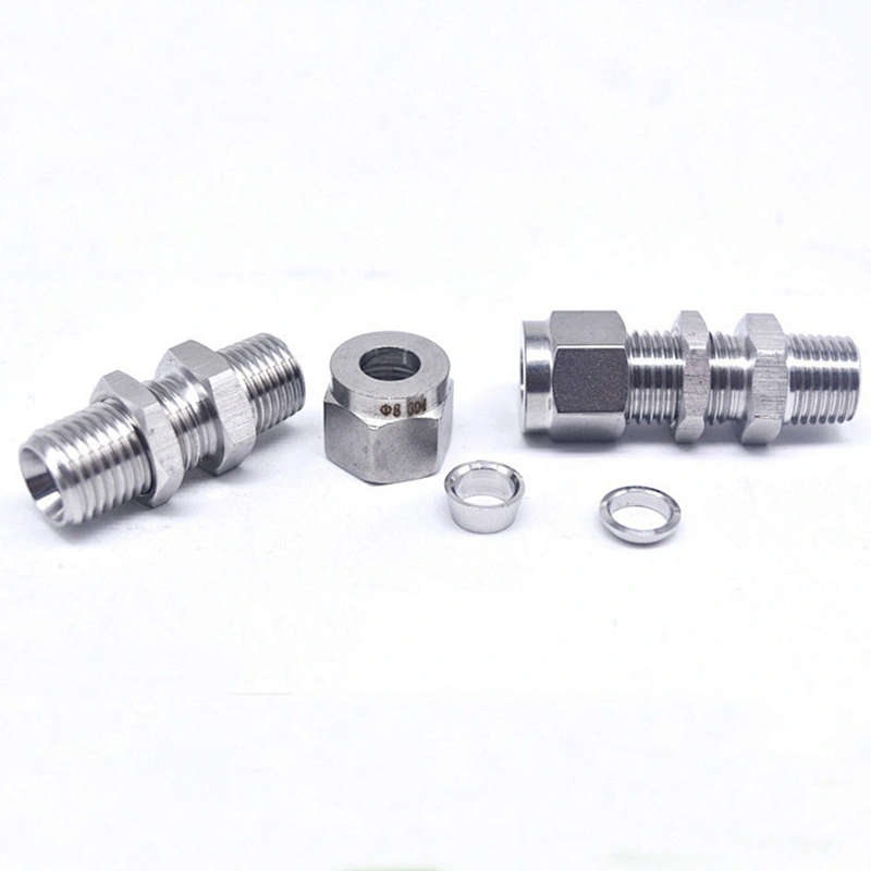 3/4 in Tube x 1/2 in NPT Male Thread Connector Stainless Steel Union Bulkhead Male NPT Tube Fitting