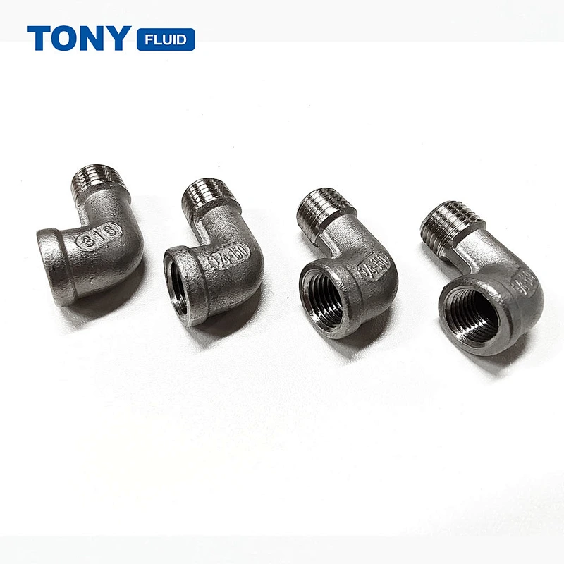 TONY Stainless Steel 316 SS316 Male to Female NPT BSP Elbow Pipe Fitting Hydraulic Threaded Fitting