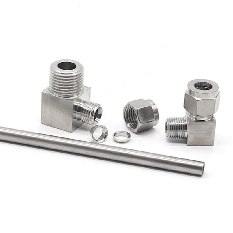 High Pressure 316 Stainless Steel Tube Fittings Reducing Union Elbow Double Ferrule Compression Tube Fitting