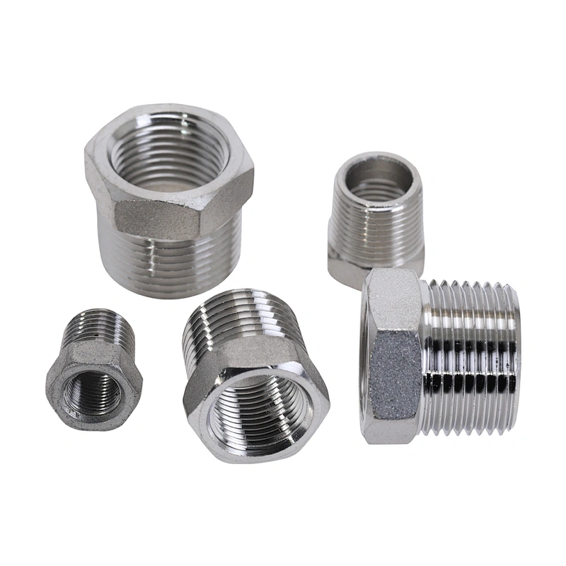 High Pressure Female Threaded Pipe Fittings Hex Reducing Bushing Stainless Steel Fitting