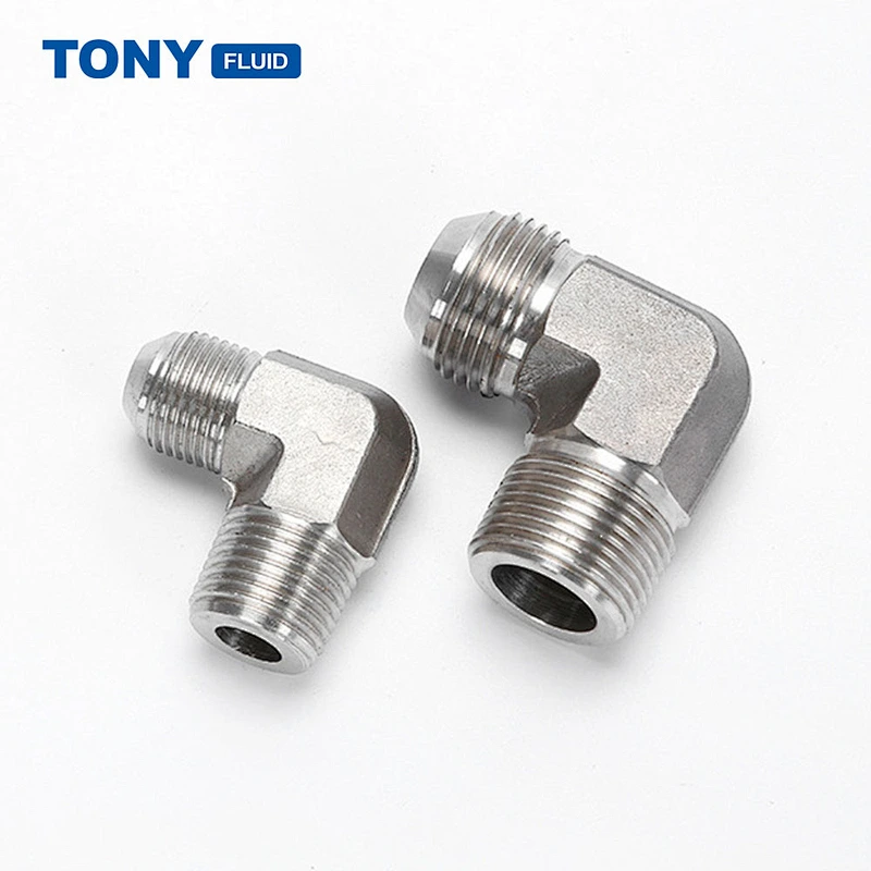 90 Degree Elbow Male JIC Flare to Male NPT Stainless Steel Pipe Fitting