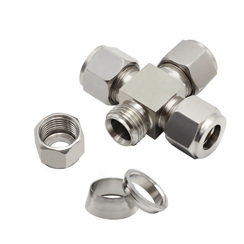 12mm Compression Tube Fitting SS316 Union Cross Double Ferrule Tube Connector