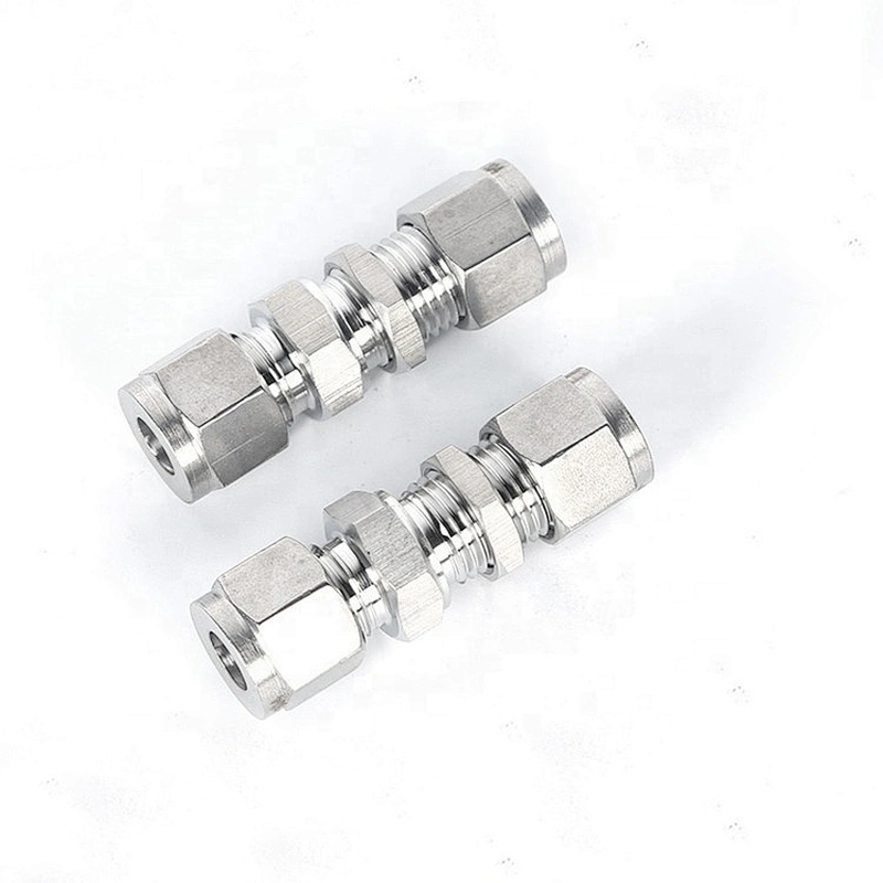 3/4'' Instrumentation Compression Bulkhead Tube Union Double Ferrule Tube Fitting