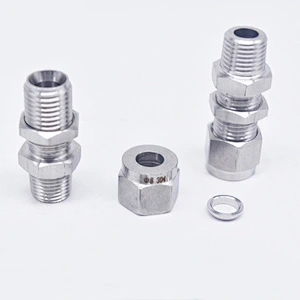 3/4 in Tube x 1/2 in NPT Male Thread Connector Stainless Steel Union Bulkhead Male NPT Tube Fitting