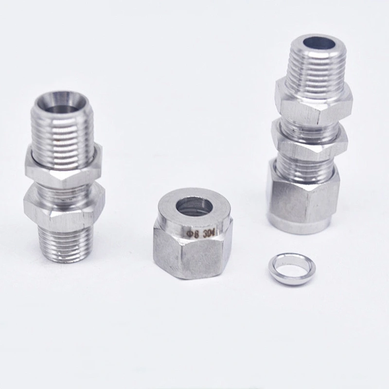 3/4 in Tube x 1/2 in NPT Male Thread Connector Stainless Steel Union Bulkhead Male NPT Tube Fitting