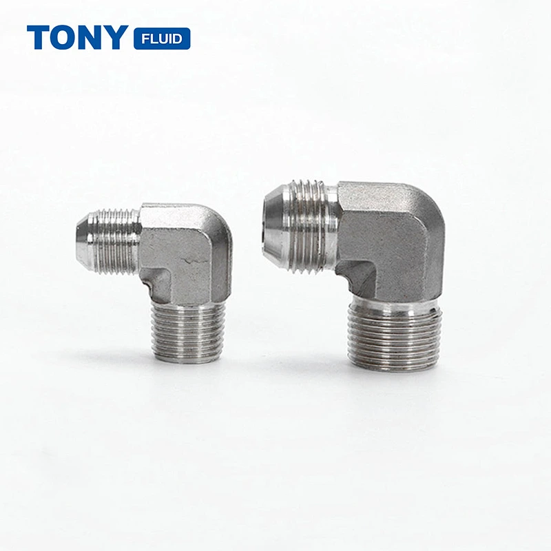90 Degree Elbow Male JIC Flare to Male NPT Stainless Steel Pipe Fitting