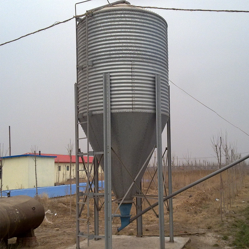 feed storage and conveyor system Hot dip galvanized steel chicken broiler farm feed silo equipment for sale