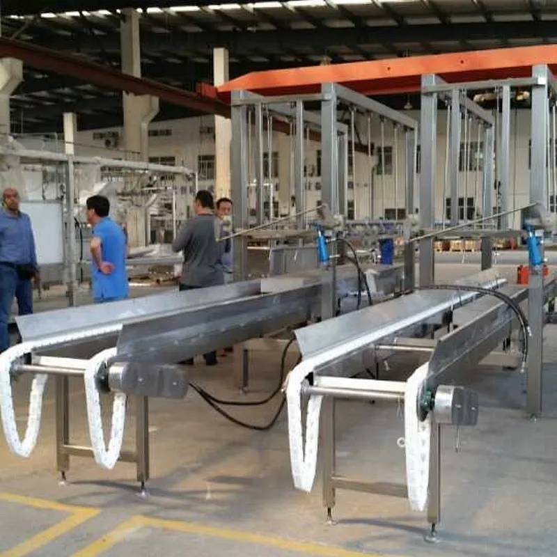 Automatic Crates stack and De-stack machine for Chicken slaughtering house poulry processing line machinery