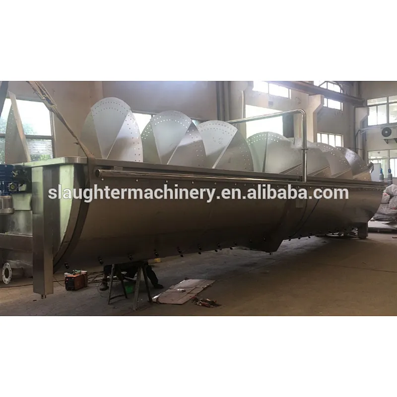 high quality halal poultry screw chilling machine for slaughterhouse processing complete line system