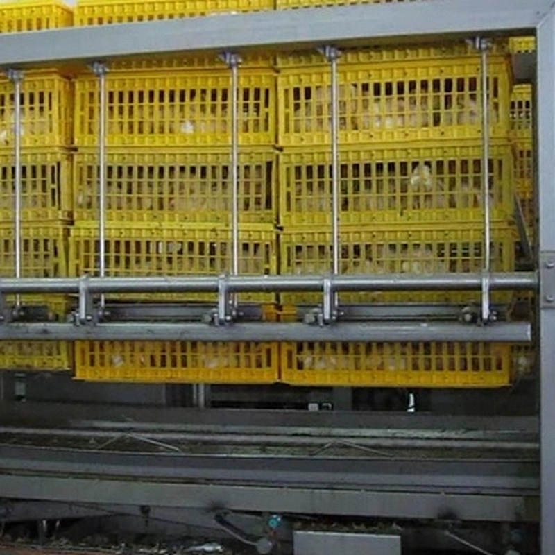 Automatic Crates stack and De-stack machine for Chicken slaughtering house poulry processing line machinery