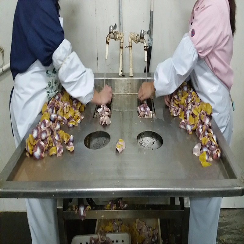 customerilized new full stainless steel 304 semi-automatic halal slaughter house gizzard peeling equipment
