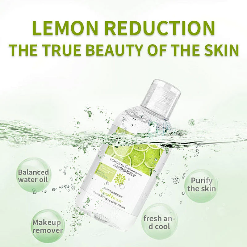 OEM Mild deep cleansing makeup removing water organic lemon makeup remover liquid for face care