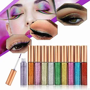 Private label custom logo make up glitter eyeliner colors organic vegan liquid eyeliner