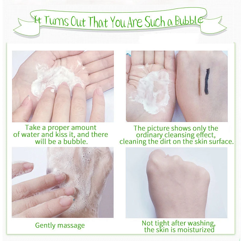 Acne treatment skin care face wash green tea face cleanser moisturizing aloe vera cleanser