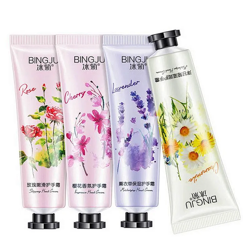 Customized hand care lotion nourish anti wrinkle chamomile rose mini hand whitening repair cream