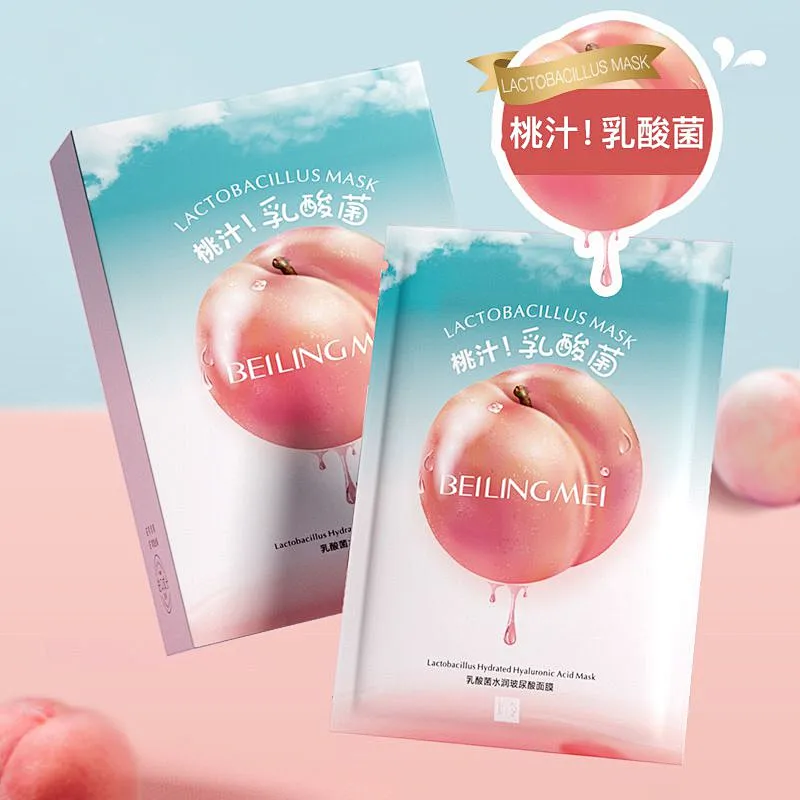 OEM Wholesale Lactobacillus peach face mask sheet natural skincare facial yogurt jelly mask