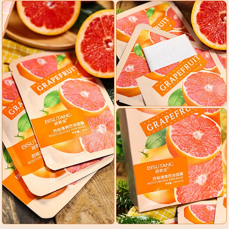 OEM Wholesale korean cosmetics face mask organic brightening hydrating vitamin c facial sheet mask