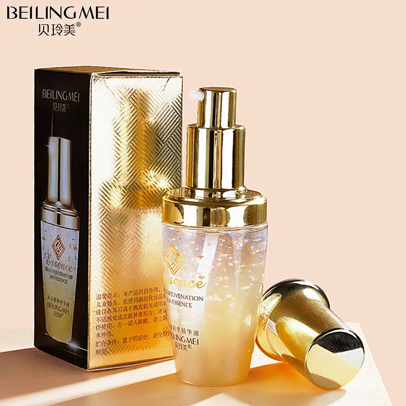 Private label Rejuvenation Essence Liquid 24k Gold Foil Essence hyaluronic acid serum