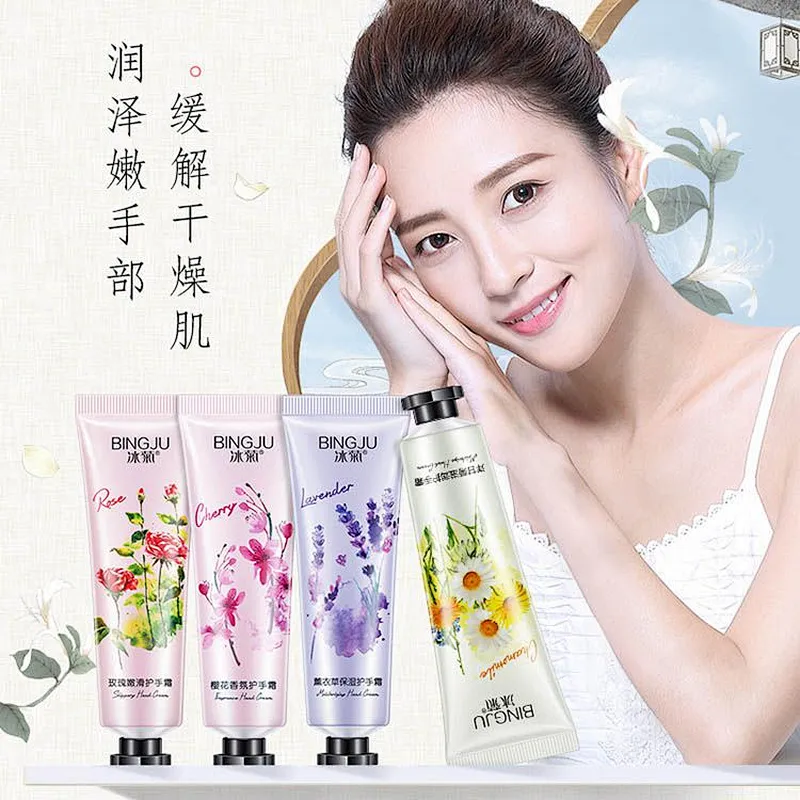 Customized hand care lotion nourish anti wrinkle chamomile rose mini hand whitening repair cream