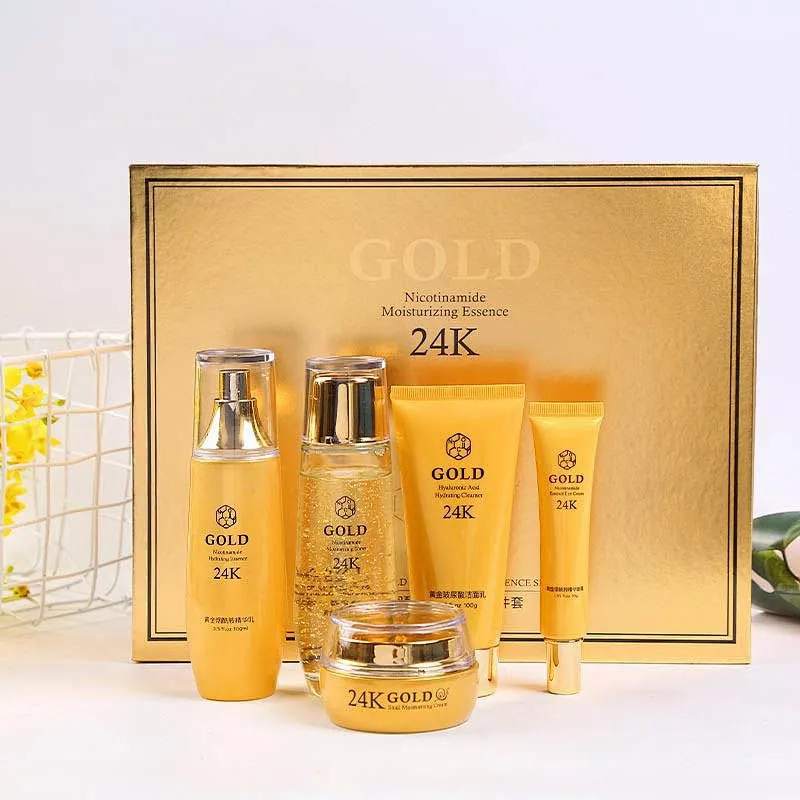 Anti-aging Peptide Anti-Wrinkle Essence 24K Gold Essence Polypeptide Protein 5 Pcs Skin Care Sets