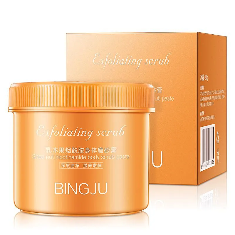 Private label walnut face scrub whitening exfoliating shea butter body scrub