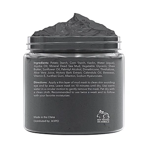 Private Label 100 % Natural MSDS Dead Sea Mud Facial Mask for Promote Youthful Skin