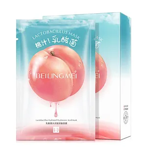 OEM Wholesale Lactobacillus peach face mask sheet natural skincare facial yogurt jelly mask