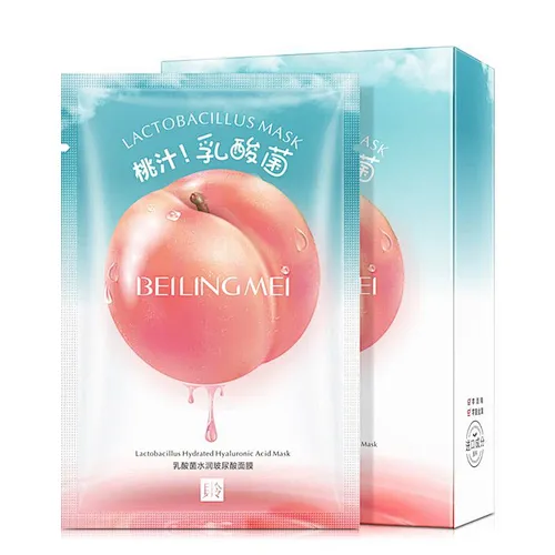 OEM Wholesale Lactobacillus peach face mask sheet natural skincare facial yogurt jelly mask