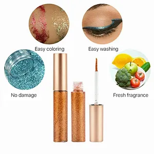 OEM makeup cosmetics glitter liquid eye liner eye shadow shiny waterproof liquid glitter eyeshadow eyeliner