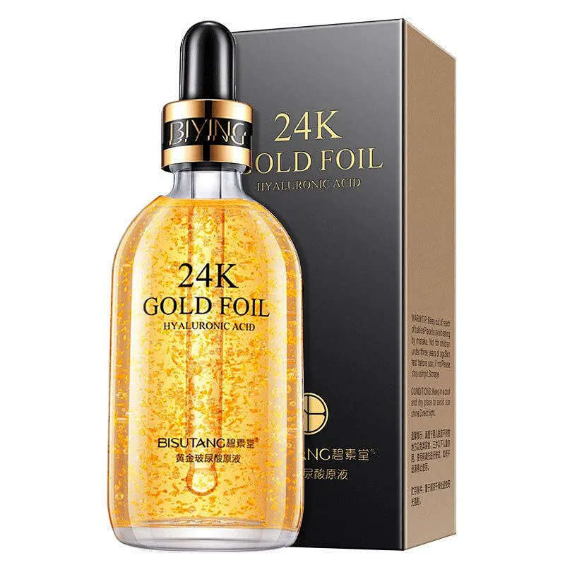 24K Nano Gold Moisture Essence Pure Hyaluronic Acid Serum Anti-wrinkle Korea 24K Gold Foil Skin Care Serum