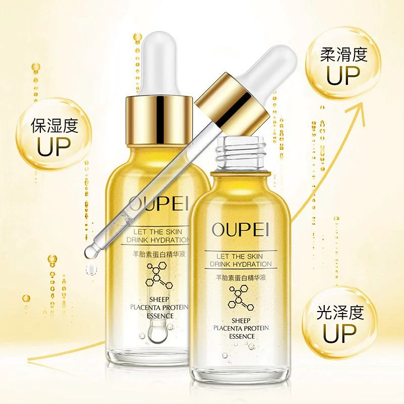 Private label skin care hyaluronic acid serum firming anti aging sheep placenta collagen serum