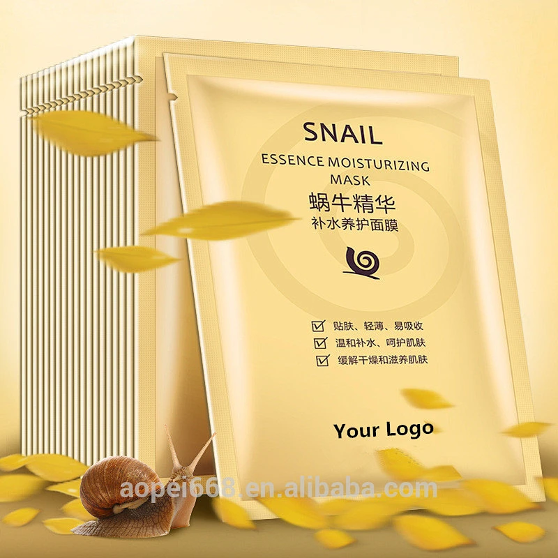 OEM/OBM natural snail extrat facial mask logo lightening and repairing snail mask silk skin care mask
