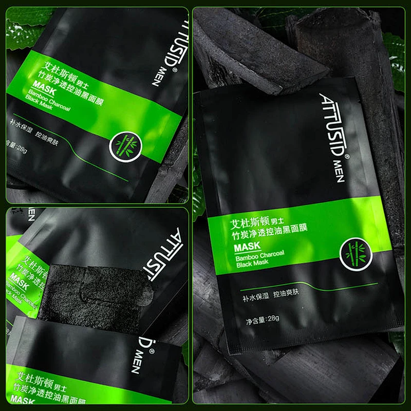 OEM Private label skin whitening Bamboo charcoal black face mask for men
