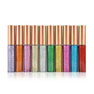 Private label custom logo make up glitter eyeliner colors organic vegan liquid eyeliner