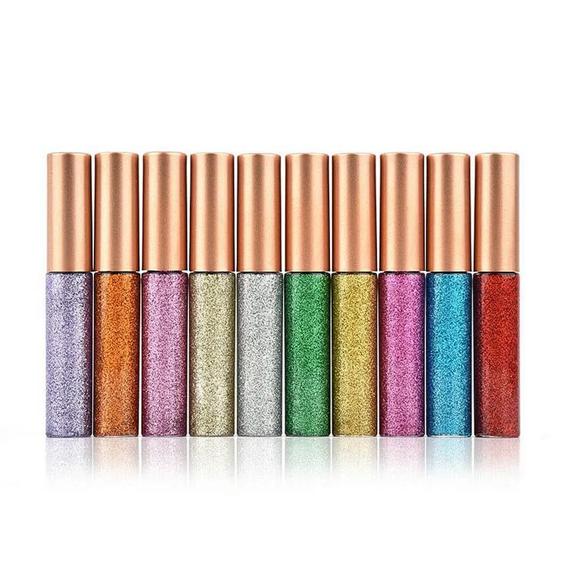 Private label custom logo make up glitter eyeliner colors organic vegan liquid eyeliner