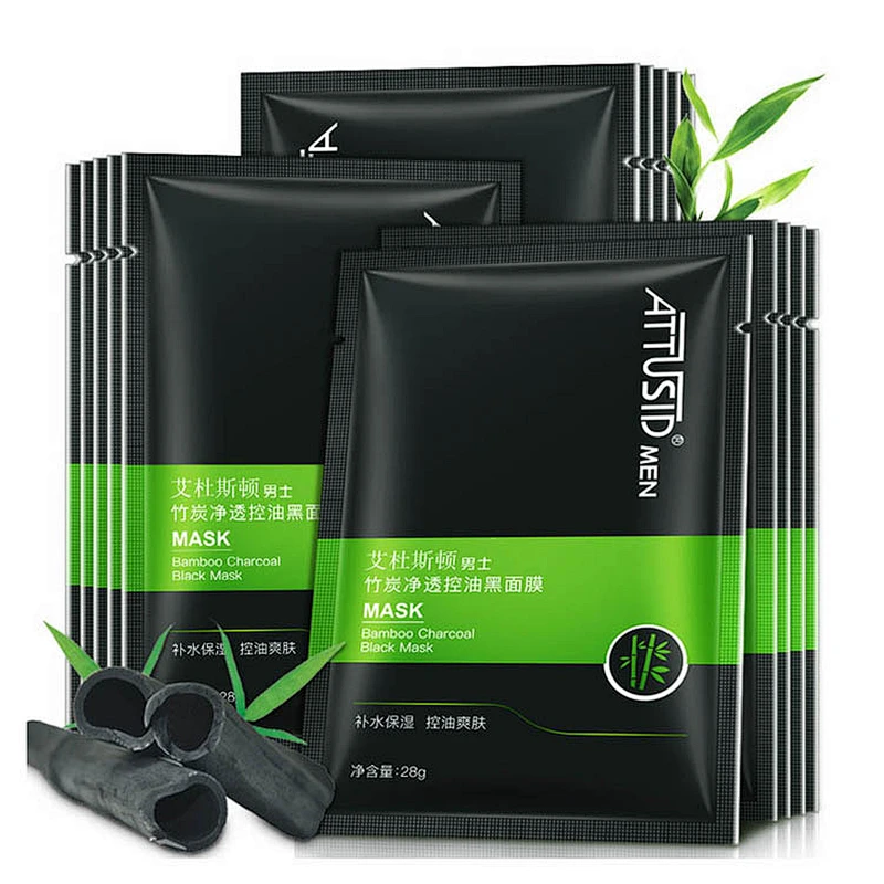 OEM Private label skin whitening Bamboo charcoal black face mask for men