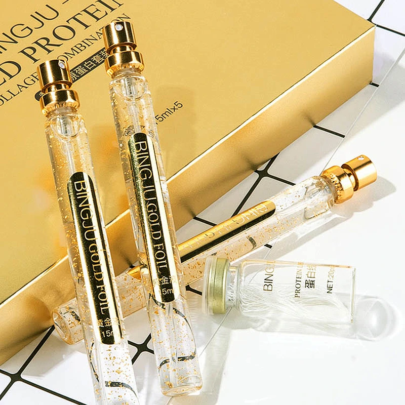 Remove wrinkles Facial thread lift Gold Protein Peptide Line Carving Face Essence Serum