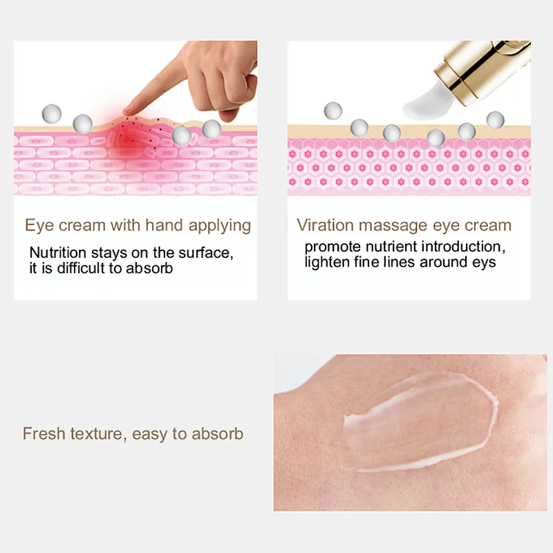 Private Label Instant Remove Wrinkle cream with eye cream applicator with metal massager