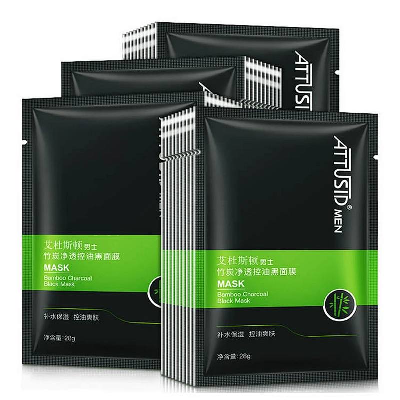 OEM Private label skin whitening Bamboo charcoal black face mask for men