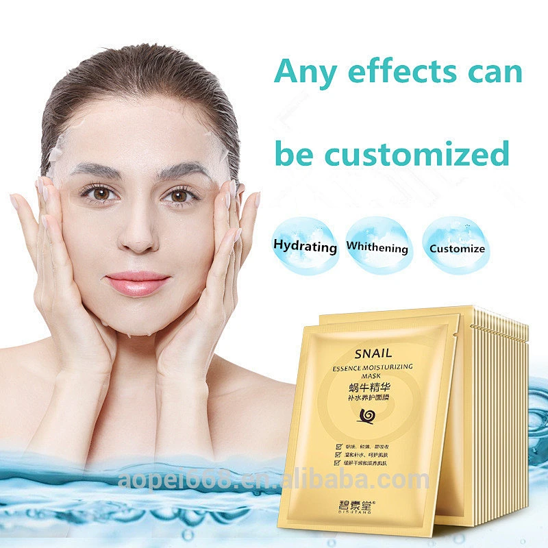 OEM/OBM natural snail extrat facial mask logo lightening and repairing snail mask silk skin care mask