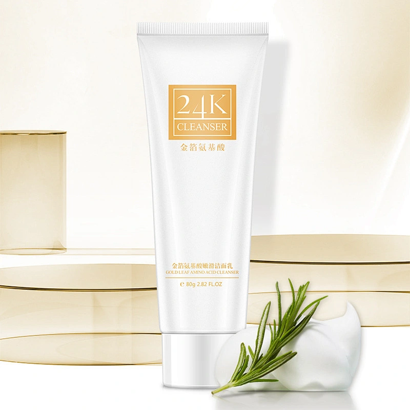 OEM 24k gold amino acid face cleanser deep cleanse face wash facial cleanser for dry skin