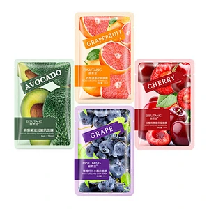 Private label collagen fruit extract moisturizing cherry grape avocado grapefruit sheet face mask