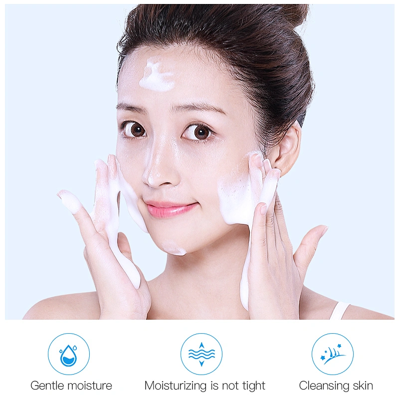 Private Label Gentle Exfoliating Cleansing Mousse Aloe Vera Face Wash Whitening Bubble Facial Cleanser