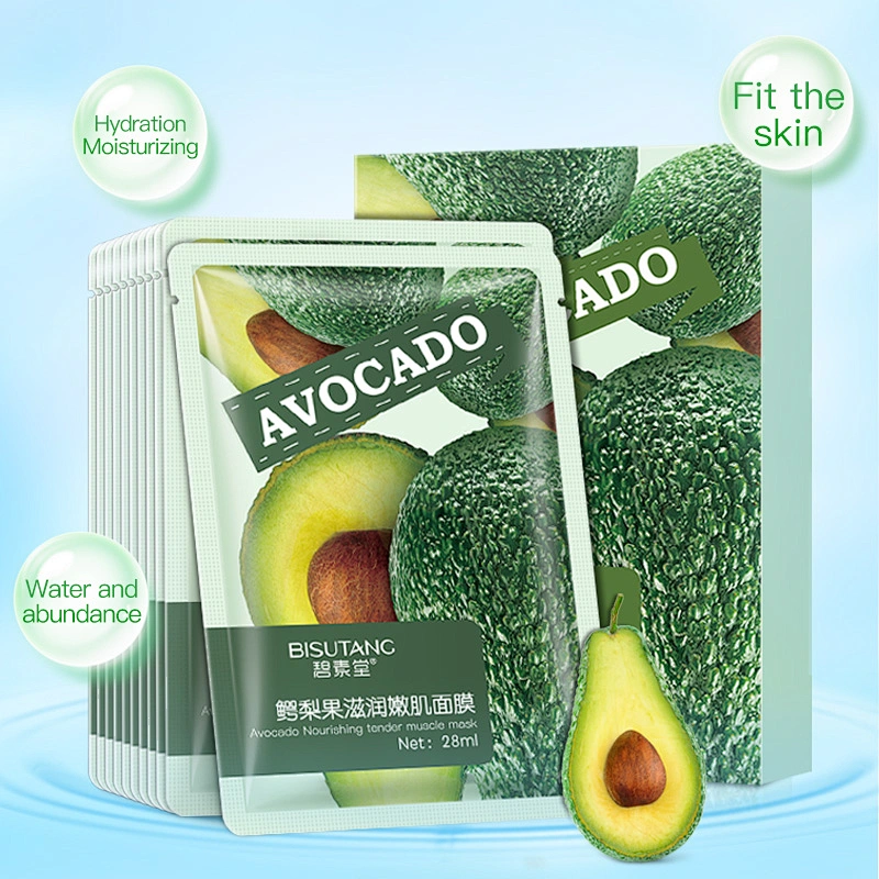 BISUTANG Avocado Face Mask Whitening Oil Control Facial Mask Korean Face Mask Sheet