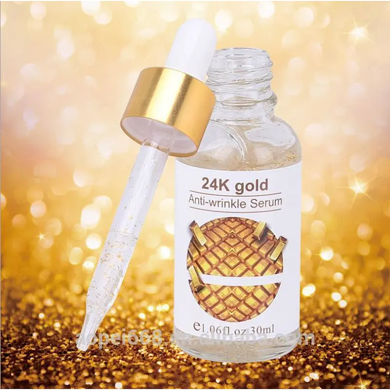 Customized logo anti aging serum 24k gold serum anti-wrinkle eye serum
