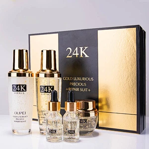 Factory wholesale price facial care vitamin c anti aging 24k gold skin care set