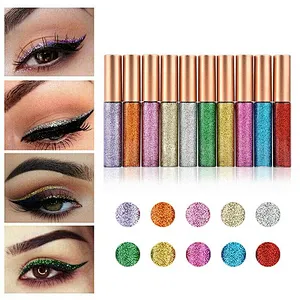 OEM makeup cosmetics glitter liquid eye liner eye shadow shiny waterproof liquid glitter eyeshadow eyeliner