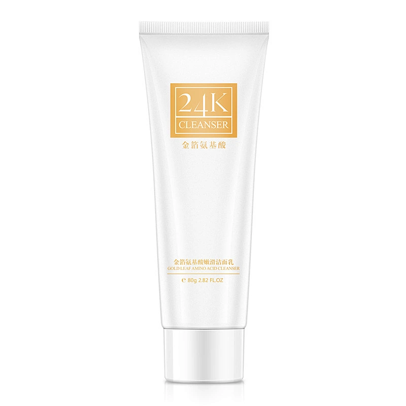 OEM 24k gold amino acid face cleanser deep cleanse face wash facial cleanser for dry skin